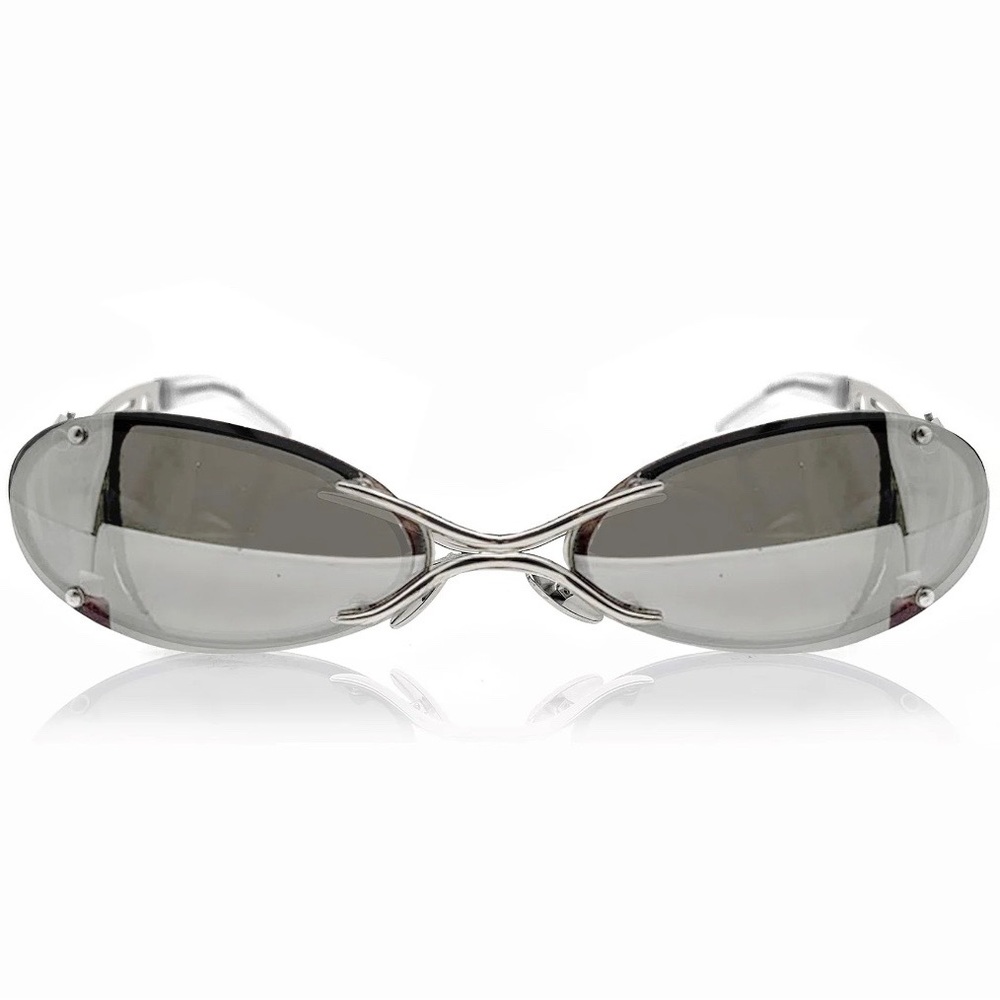 SOLD- Exclusive David Koma x Chrishabana The Silver Mirrored Sunglasses New
